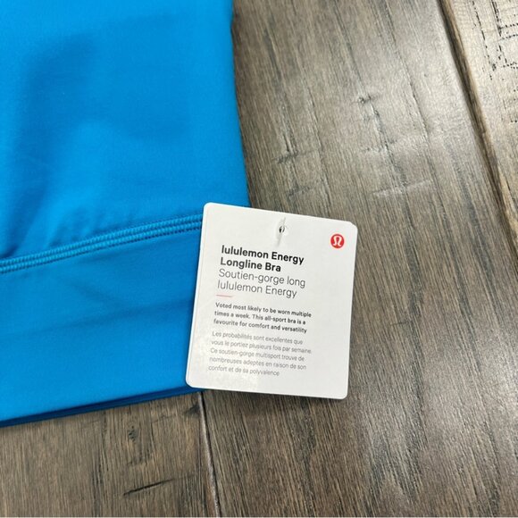 Lululemon NWT Energy Longline Bra *Medium Support, B–D Cups Hawaiian Blue - Picture 3 of 9